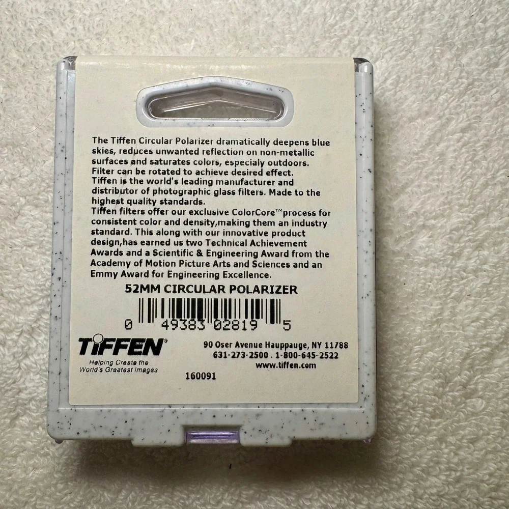 Tiffen 52mm Circular Polarizer Lens Filter for Camera Made in USA New